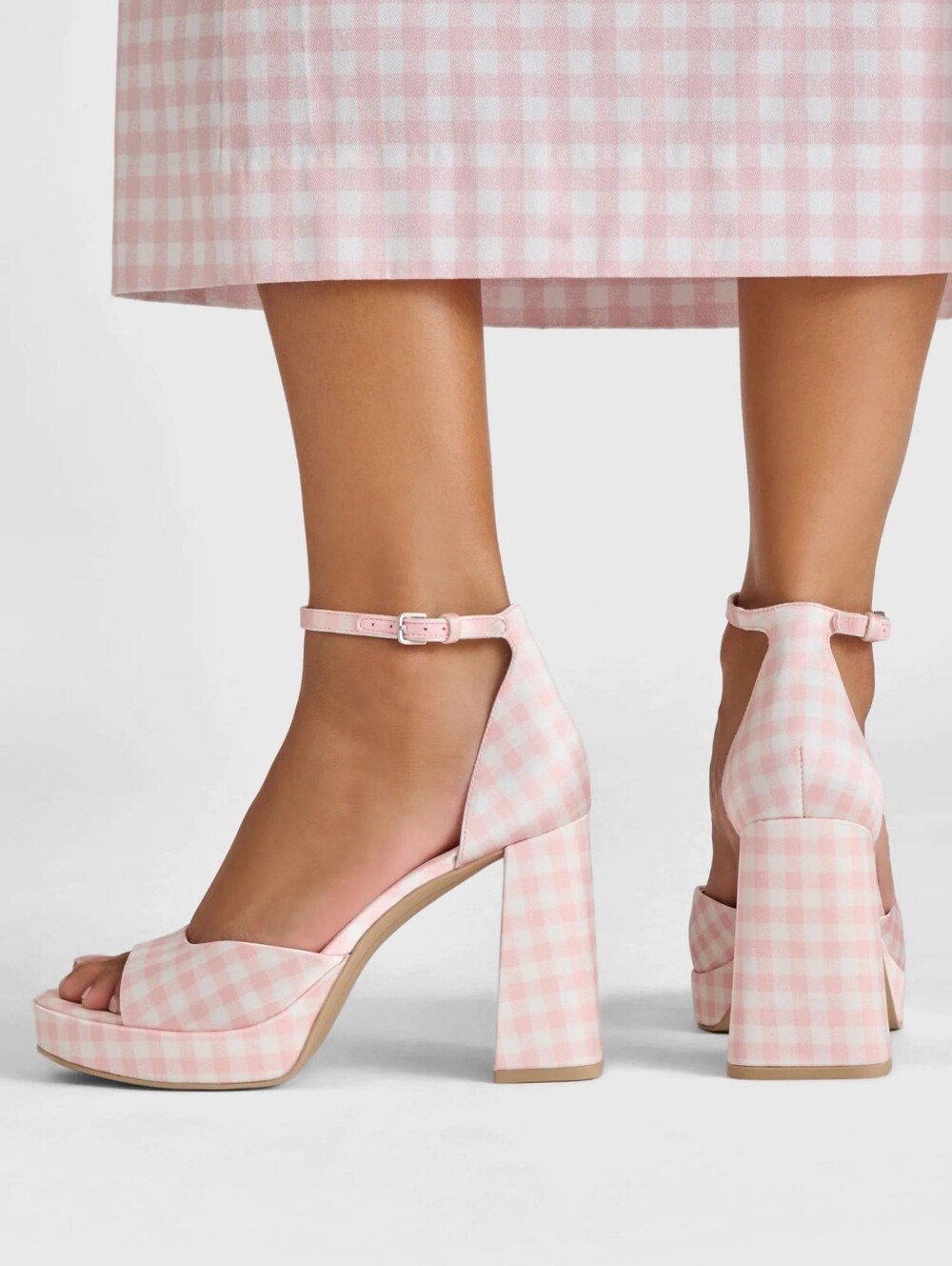 LAST PRICE New Dolce Vita Byrdie Gold Pandro Gingham Heels NO OFFERS - Picture 5 of 16